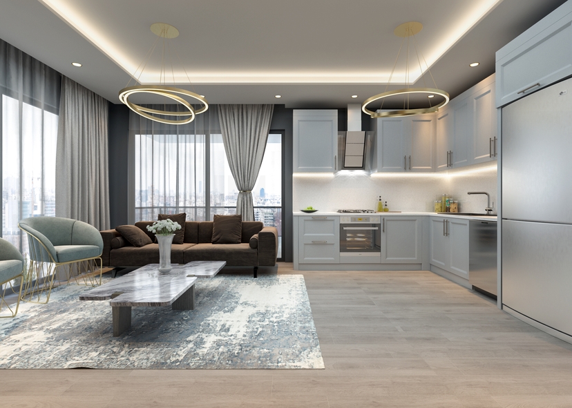 Luxuriöses 2+1 Apartment mit Meerblick und Bergblick, Mersin-Tece