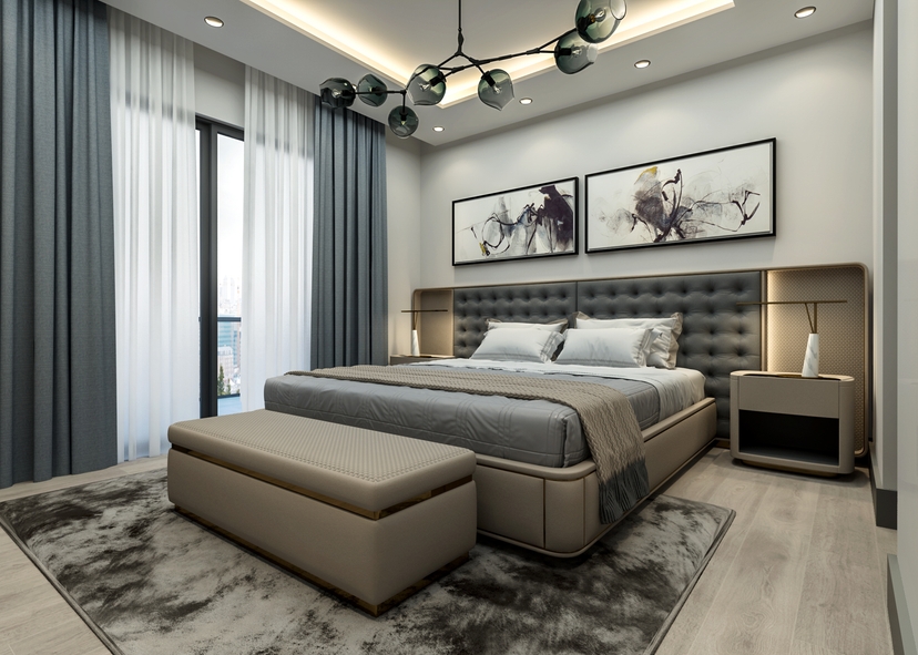 Luxuriöses 2+1 Apartment mit Meerblick und Bergblick, Mersin-Tece