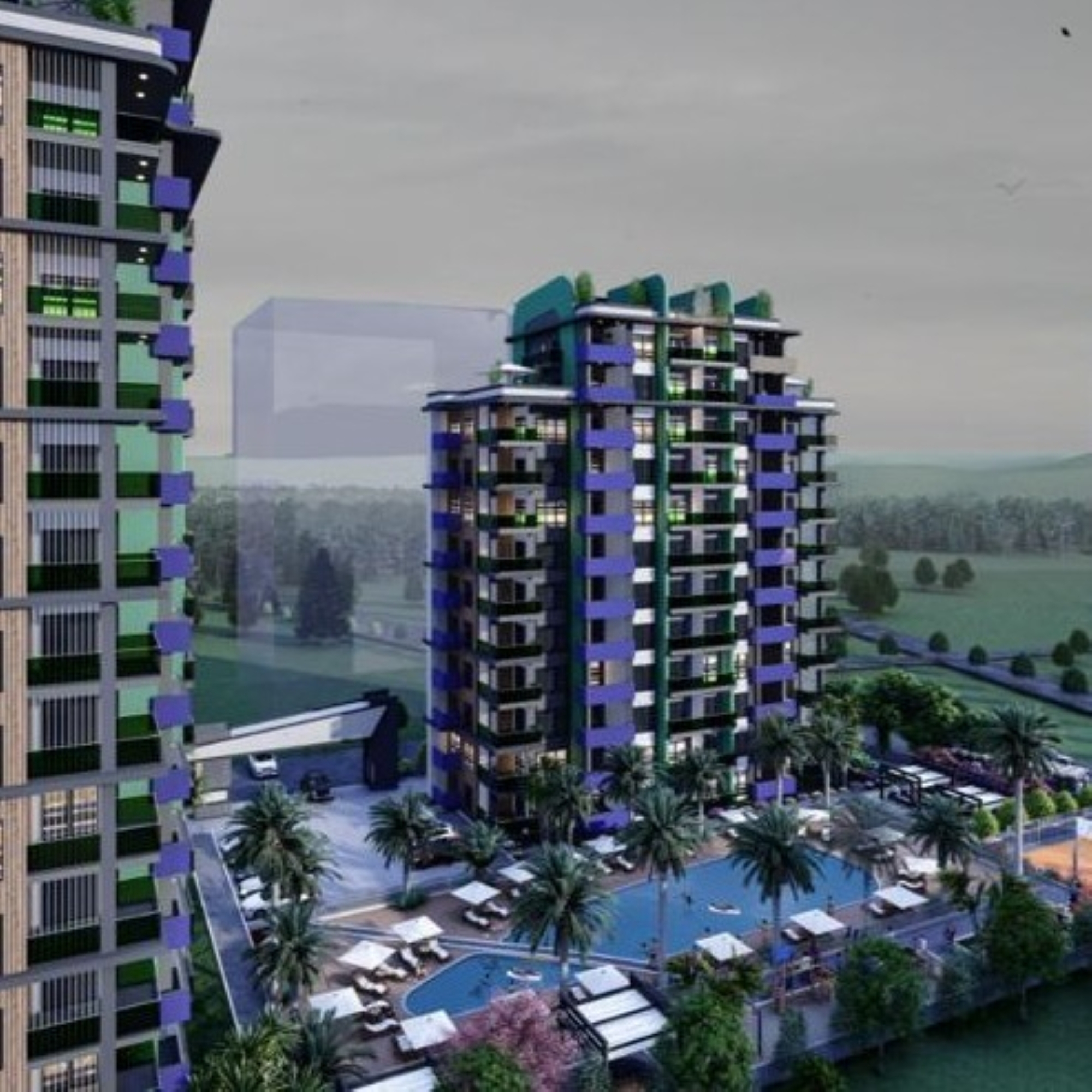 Luxuriöses 2+1 Apartment mit Meerblick und Bergblick, Mersin Mezitli
