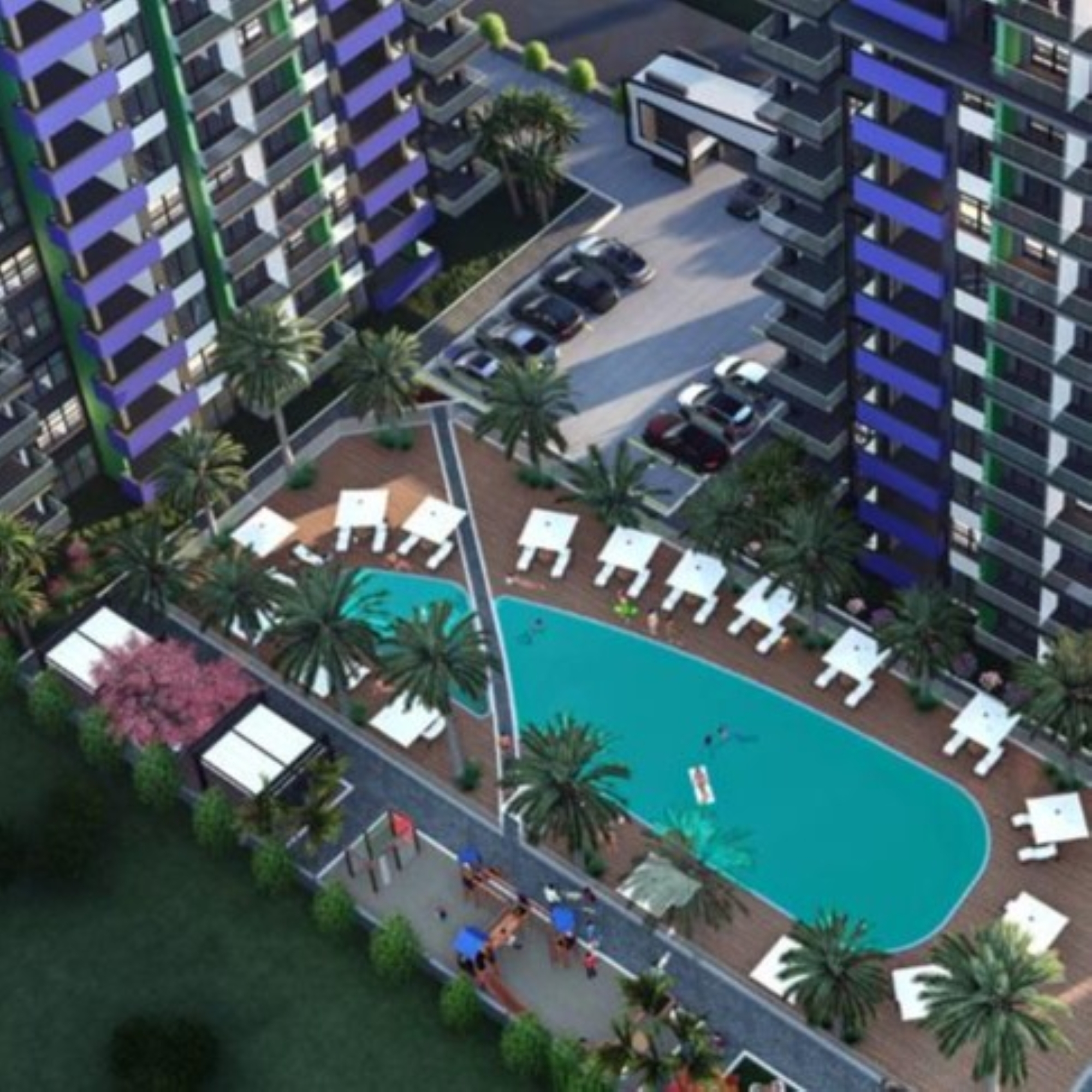 Luxuriöses 2+1 Apartment mit Meerblick und Bergblick, Mersin Mezitli
