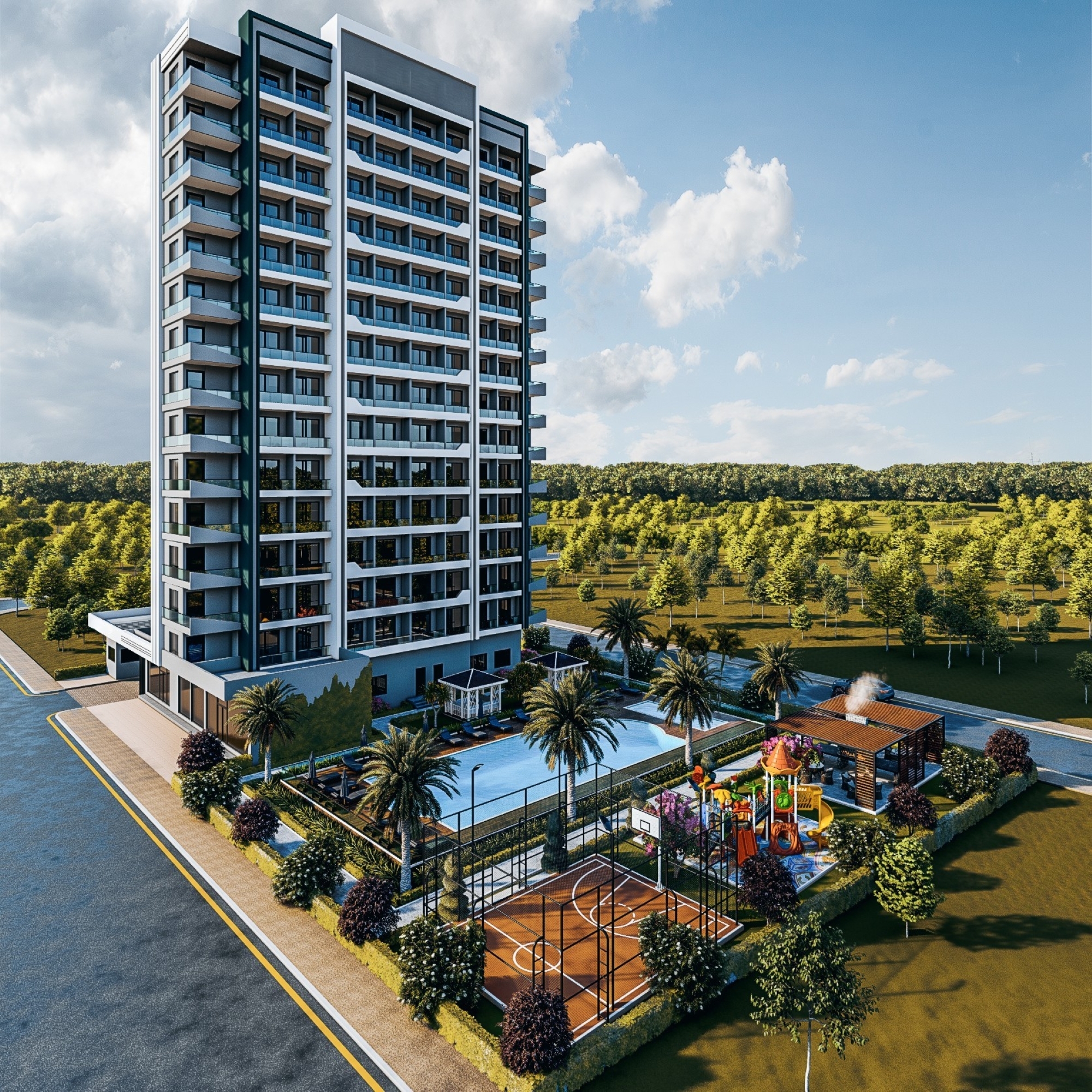 Luxury 1+1 Apartment with Sea and Mountain Views in Tece, Mersin