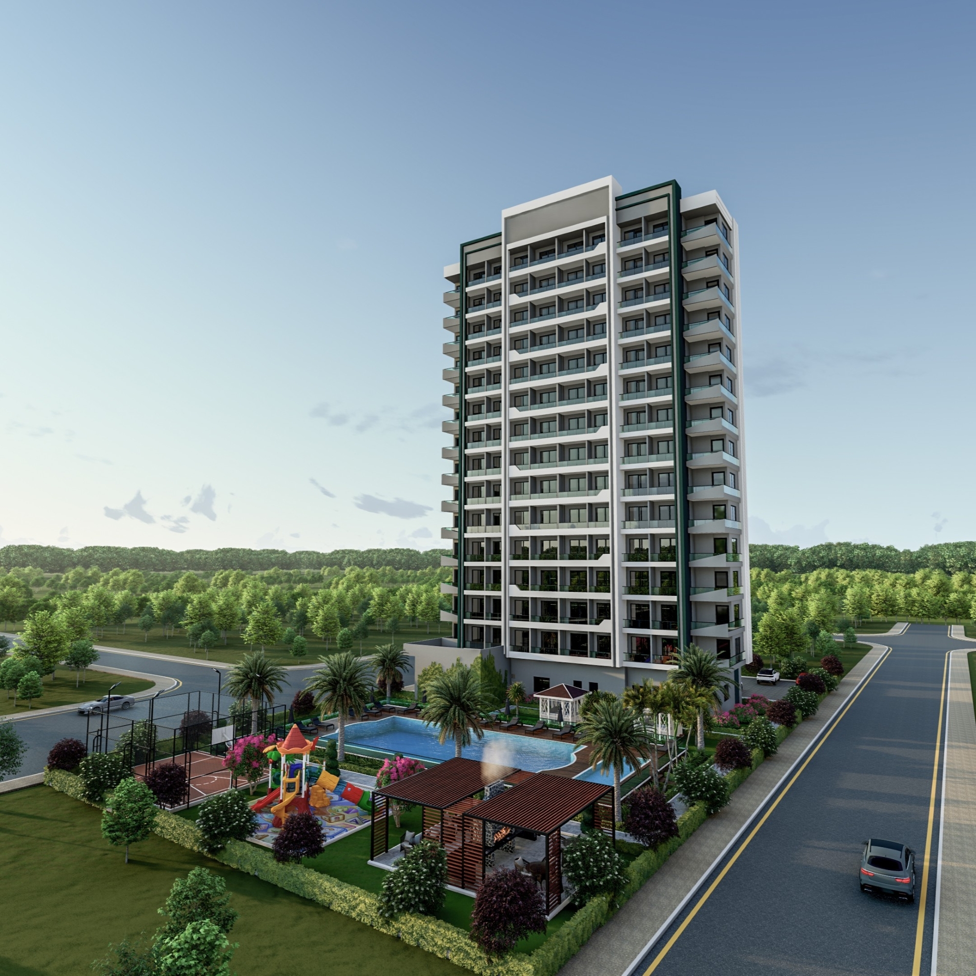 Luxury 1+1 Apartment with Sea and Mountain Views in Tece, Mersin