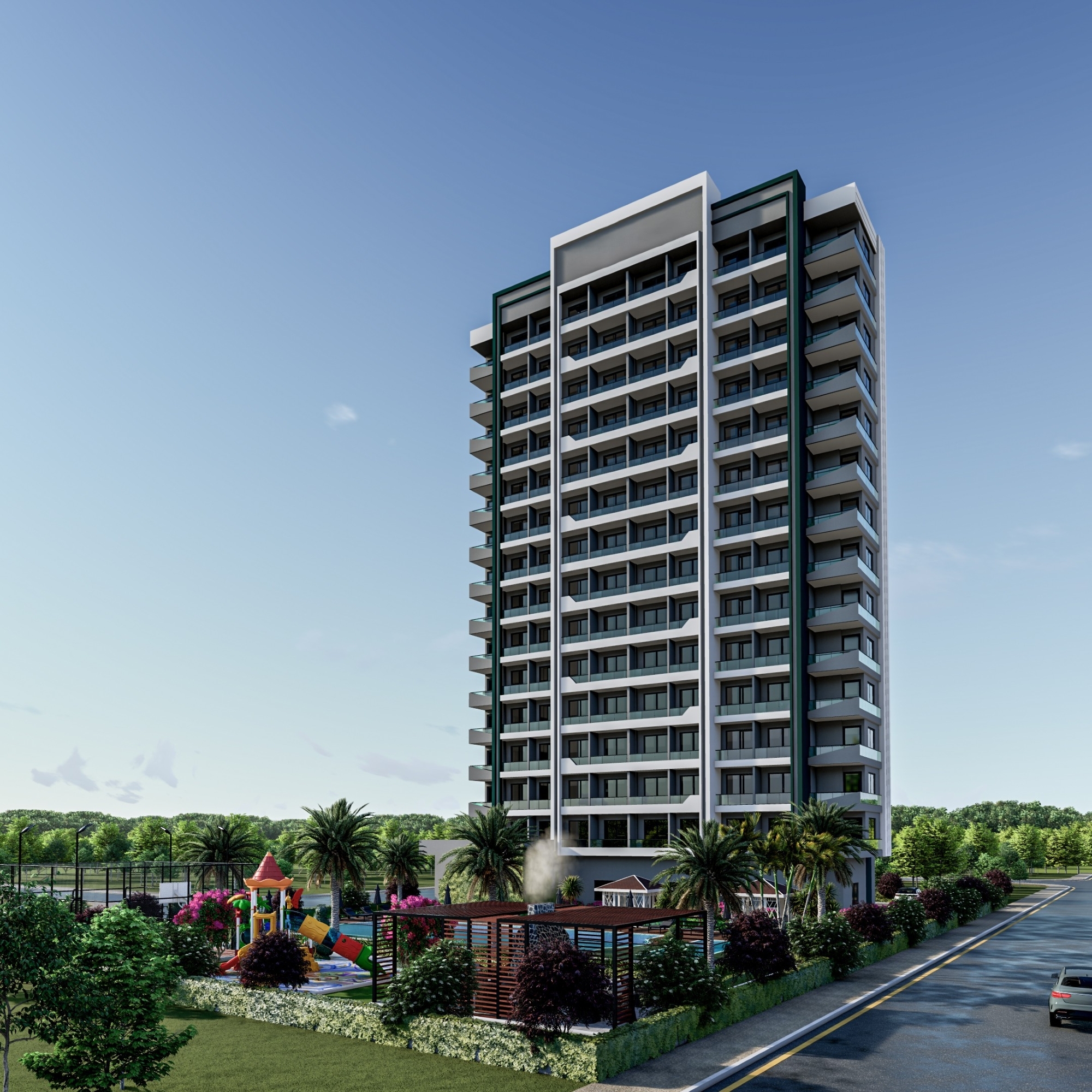 Luxury 1+1 Apartment with Sea and Mountain Views in Tece, Mersin