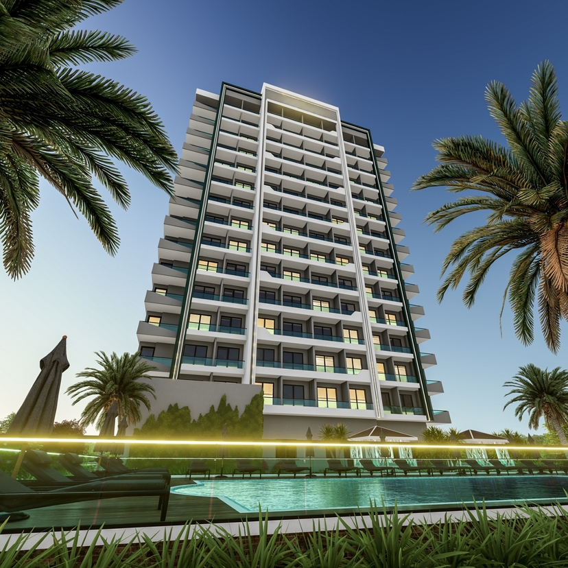 Luxury 1+1 Apartment with Sea and Mountain Views in Tece, Mersin