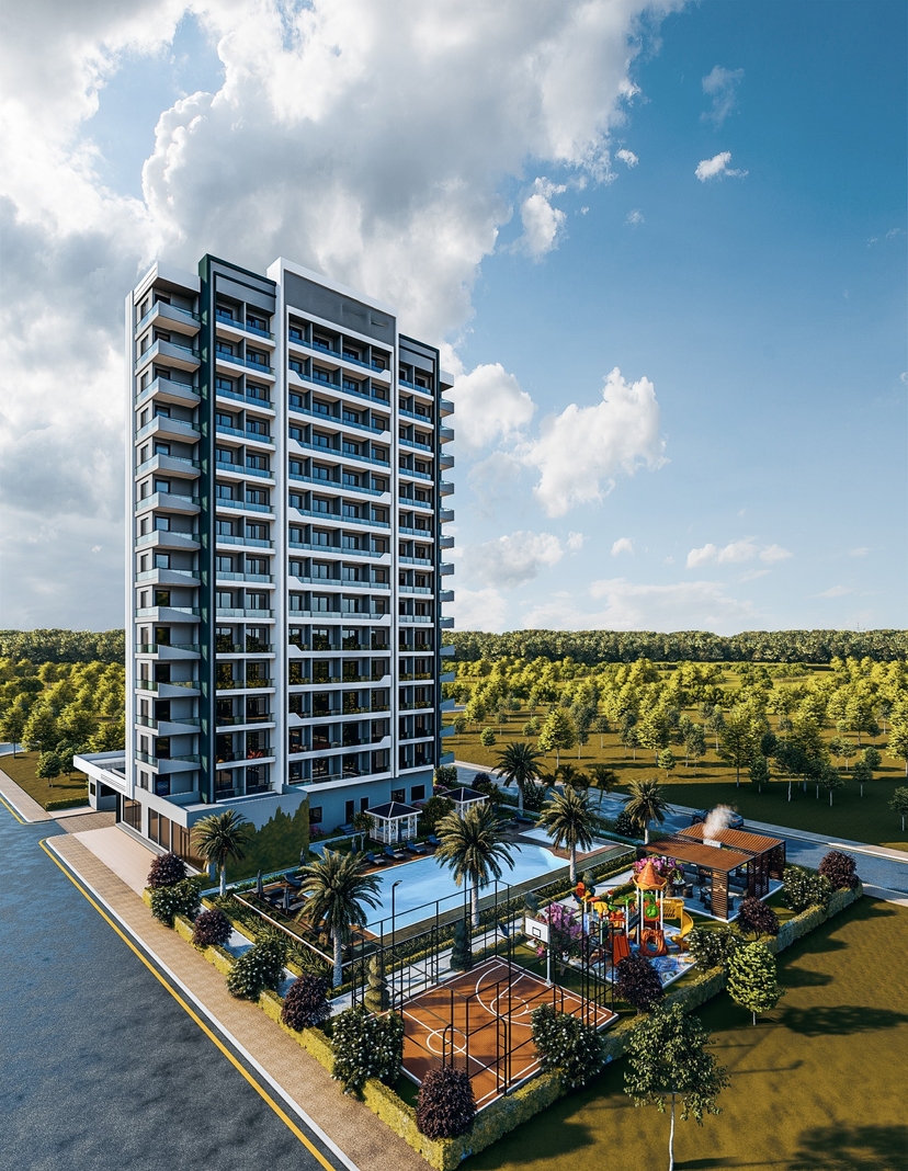 Luxury 1+1 Apartment with Sea and Mountain Views in Tece, Mersin