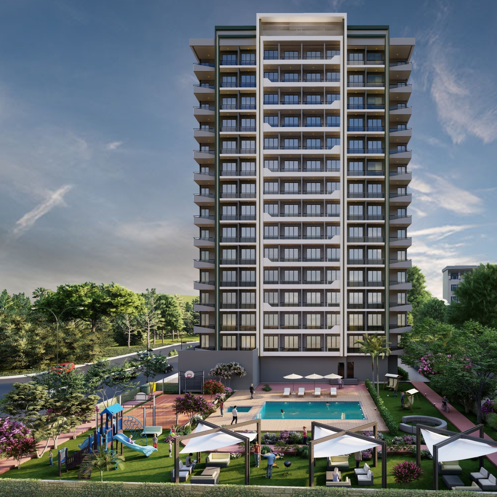 Luxury 1+1 Apartment with Sea and Mountain Views in Tece, Mersin