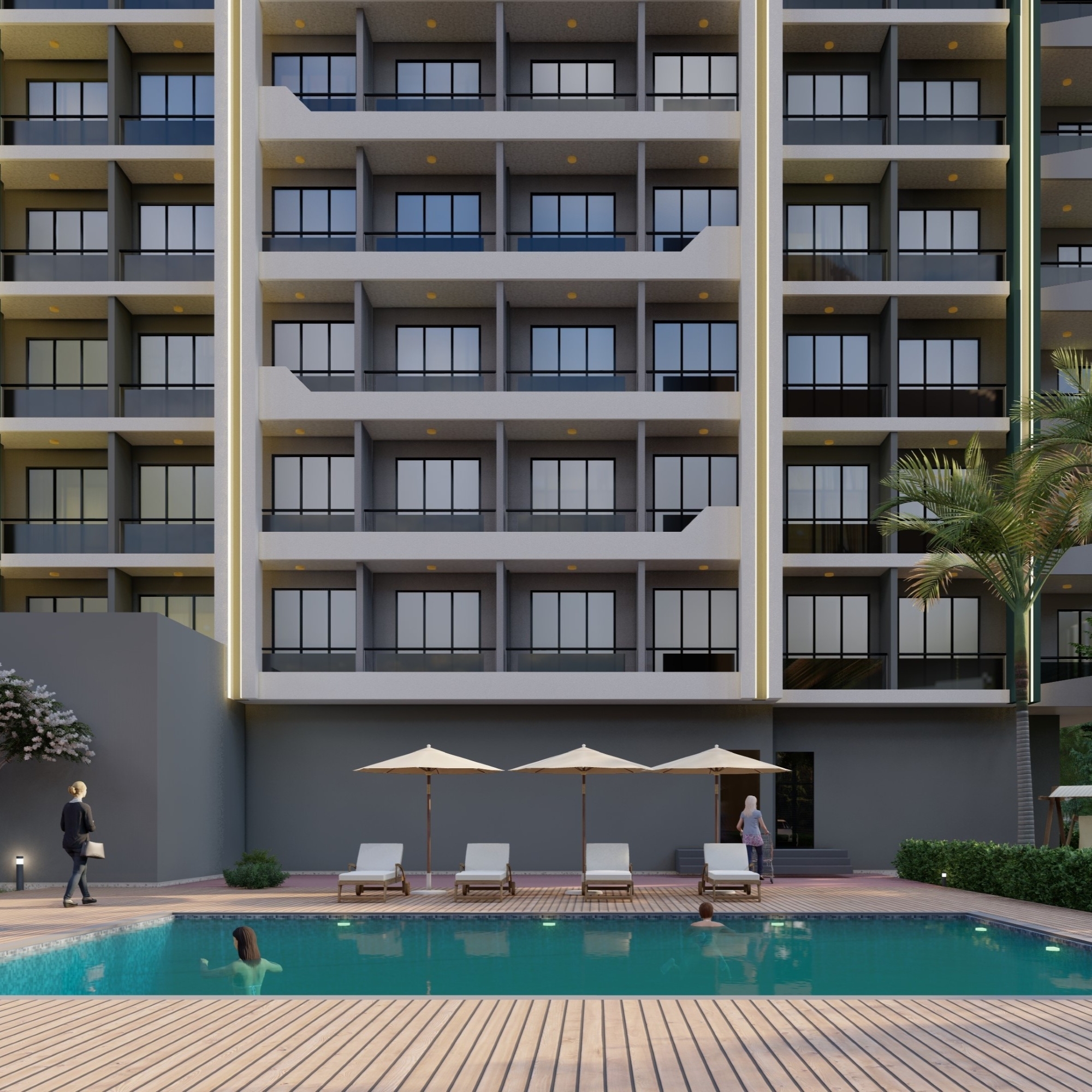 Luxury 1+1 Apartment with Sea and Mountain Views in Tece, Mersin