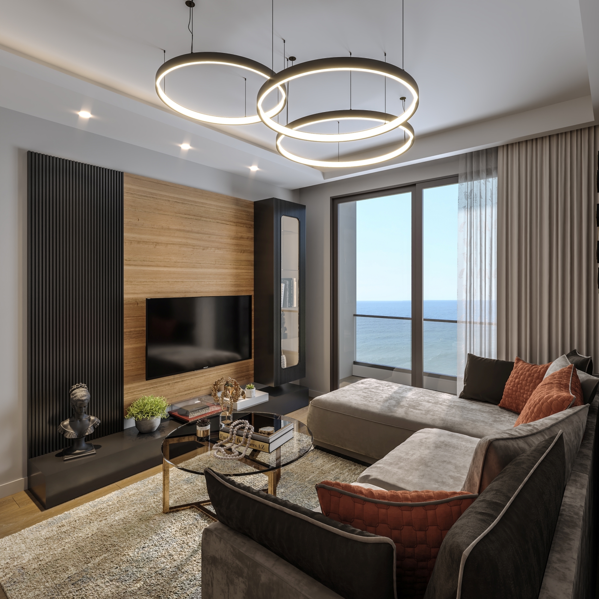 Luxury 1+1 Apartment with Sea and Mountain Views in Tece, Mersin