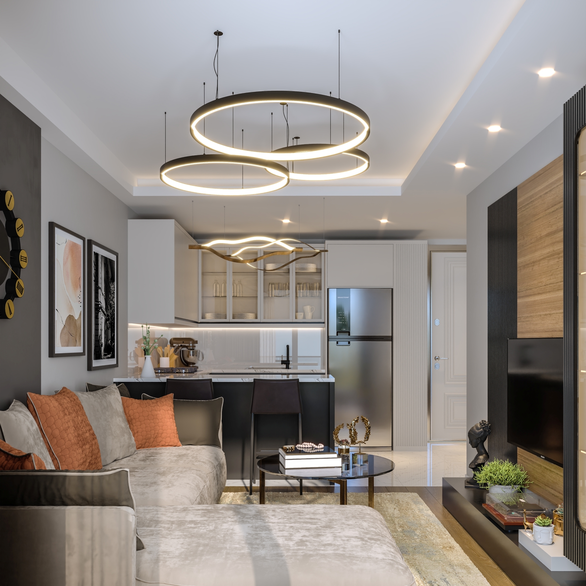 Luxury 1+1 Apartment with Sea and Mountain Views in Tece, Mersin