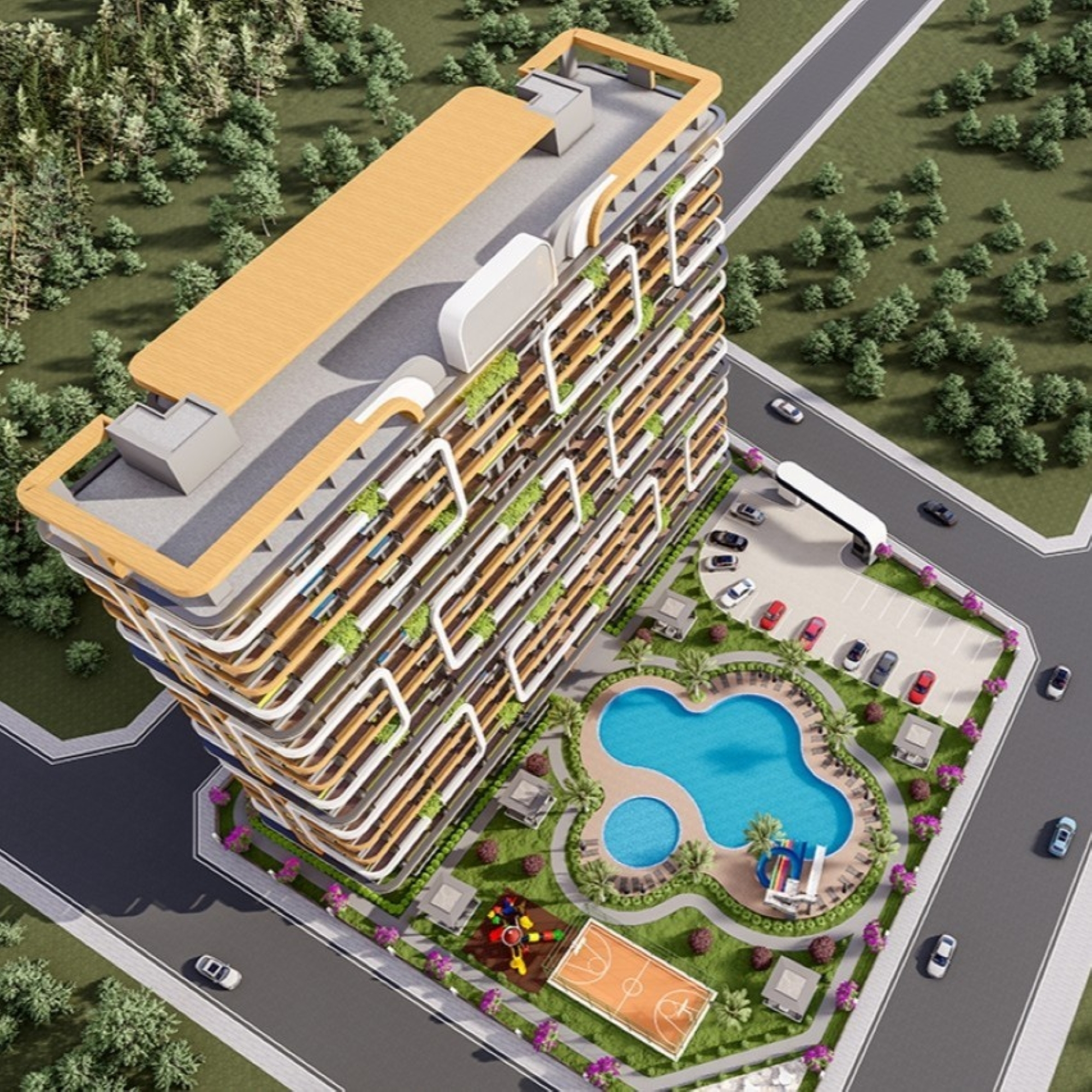 Luxuriöse 1+1 Wohnung mit Meerblick und Bergblick, MERSIN - Tomuk