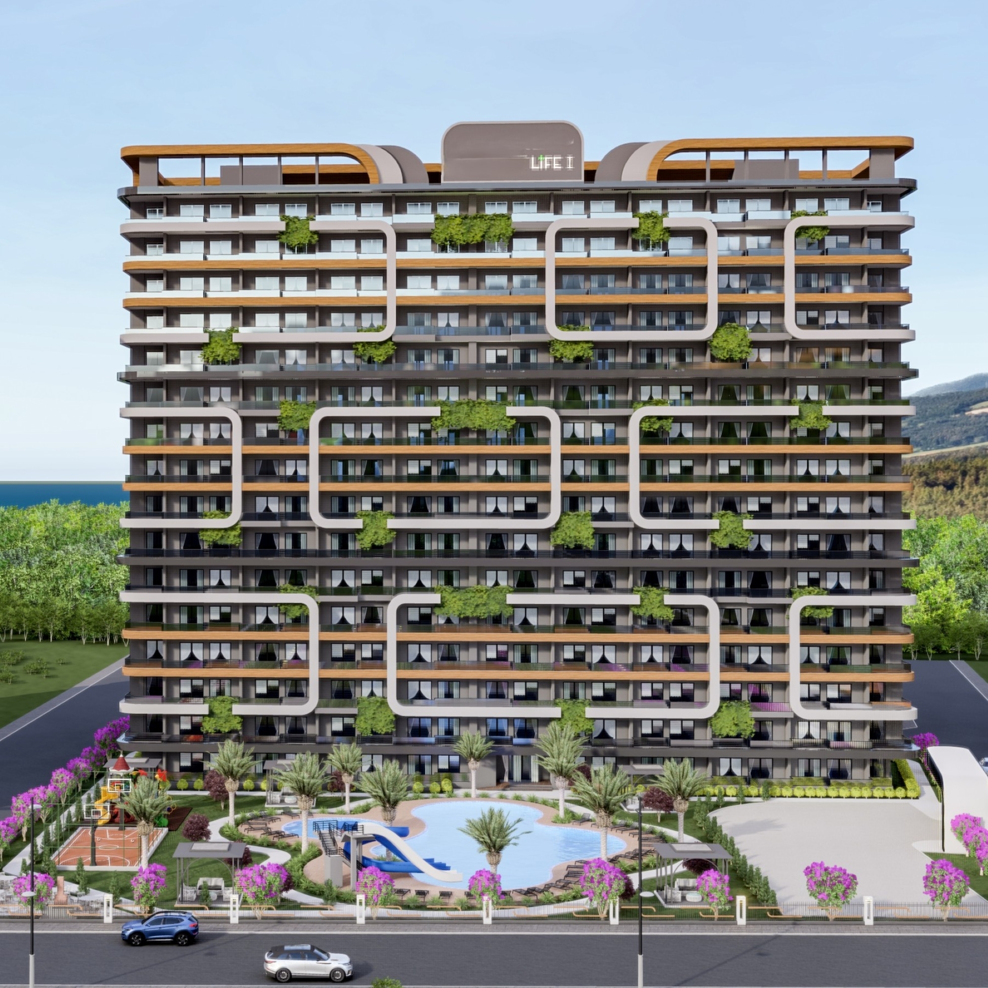 Luxuriöse 1+1 Wohnung mit Meerblick und Bergblick, MERSIN - Tomuk