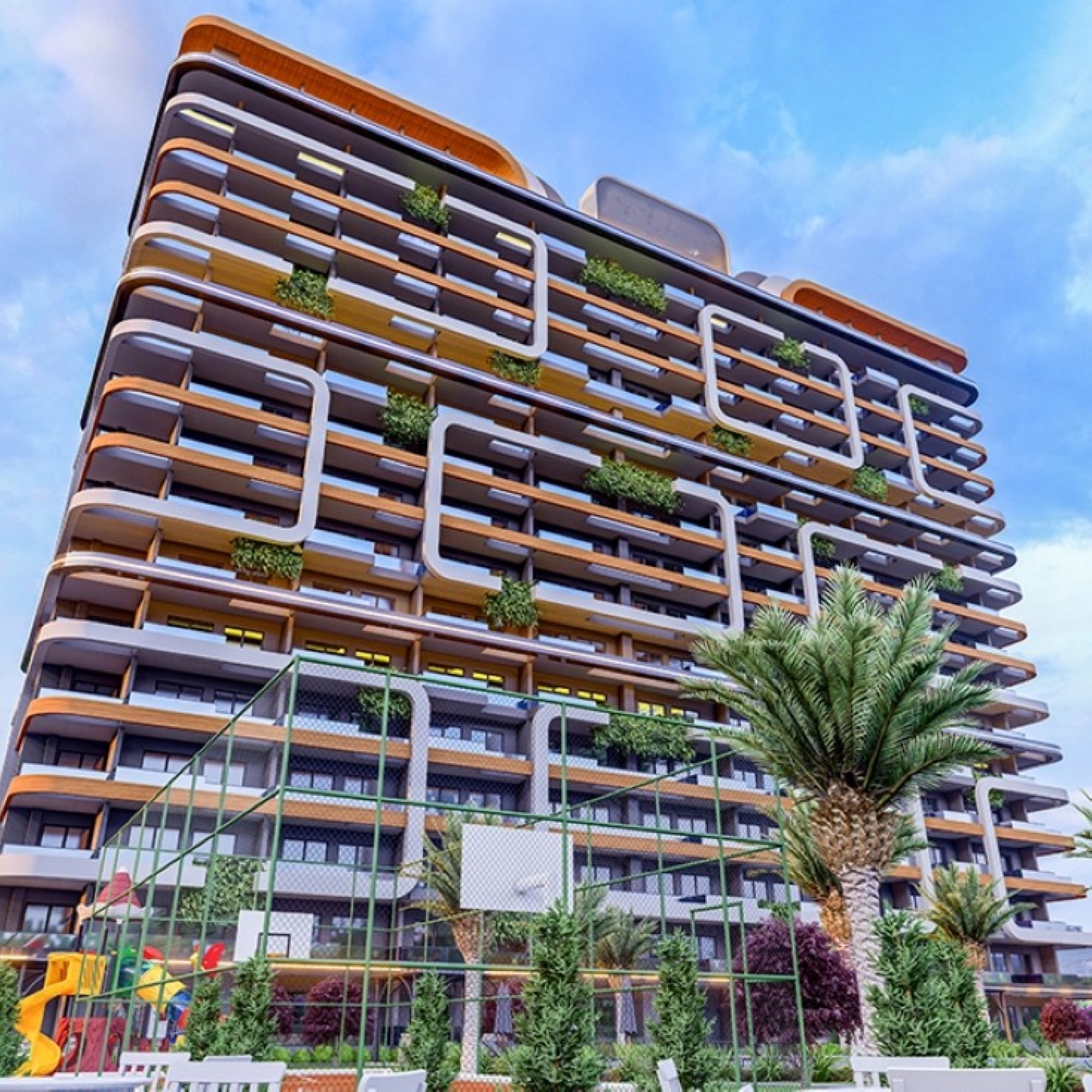Luxuriöse 1+1 Wohnung mit Meerblick und Bergblick, MERSIN - Tomuk