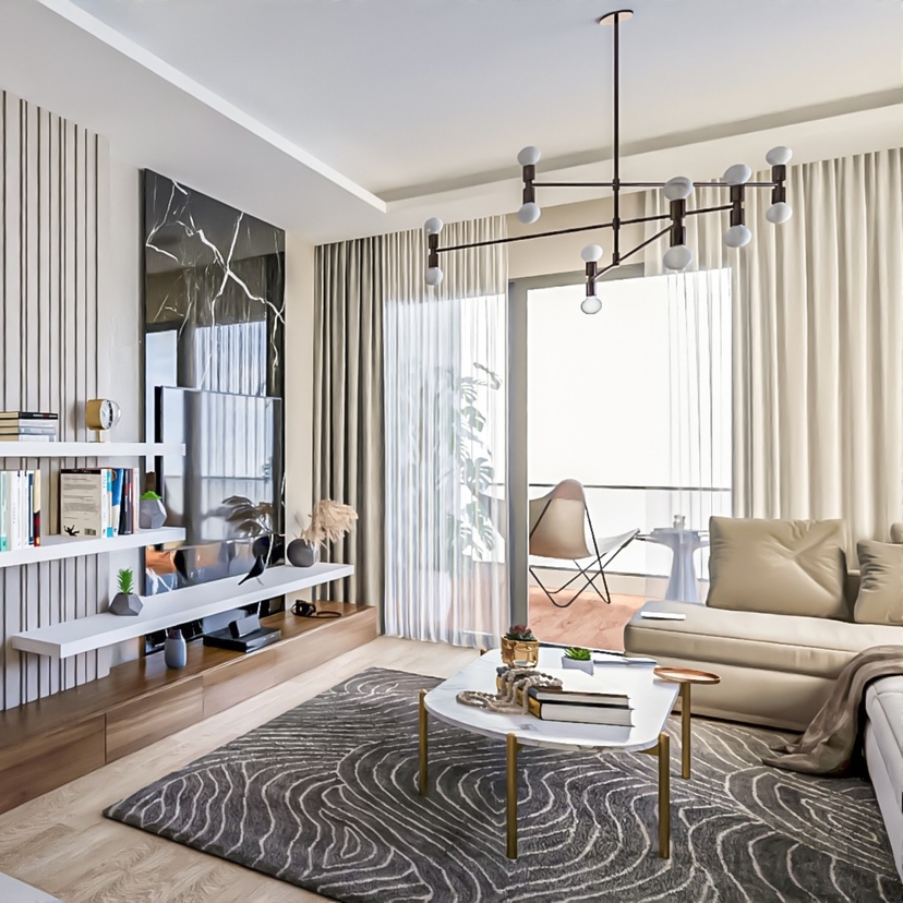 Luxuriöse 1+1 Wohnung mit Meerblick und Bergblick, MERSIN - Tomuk