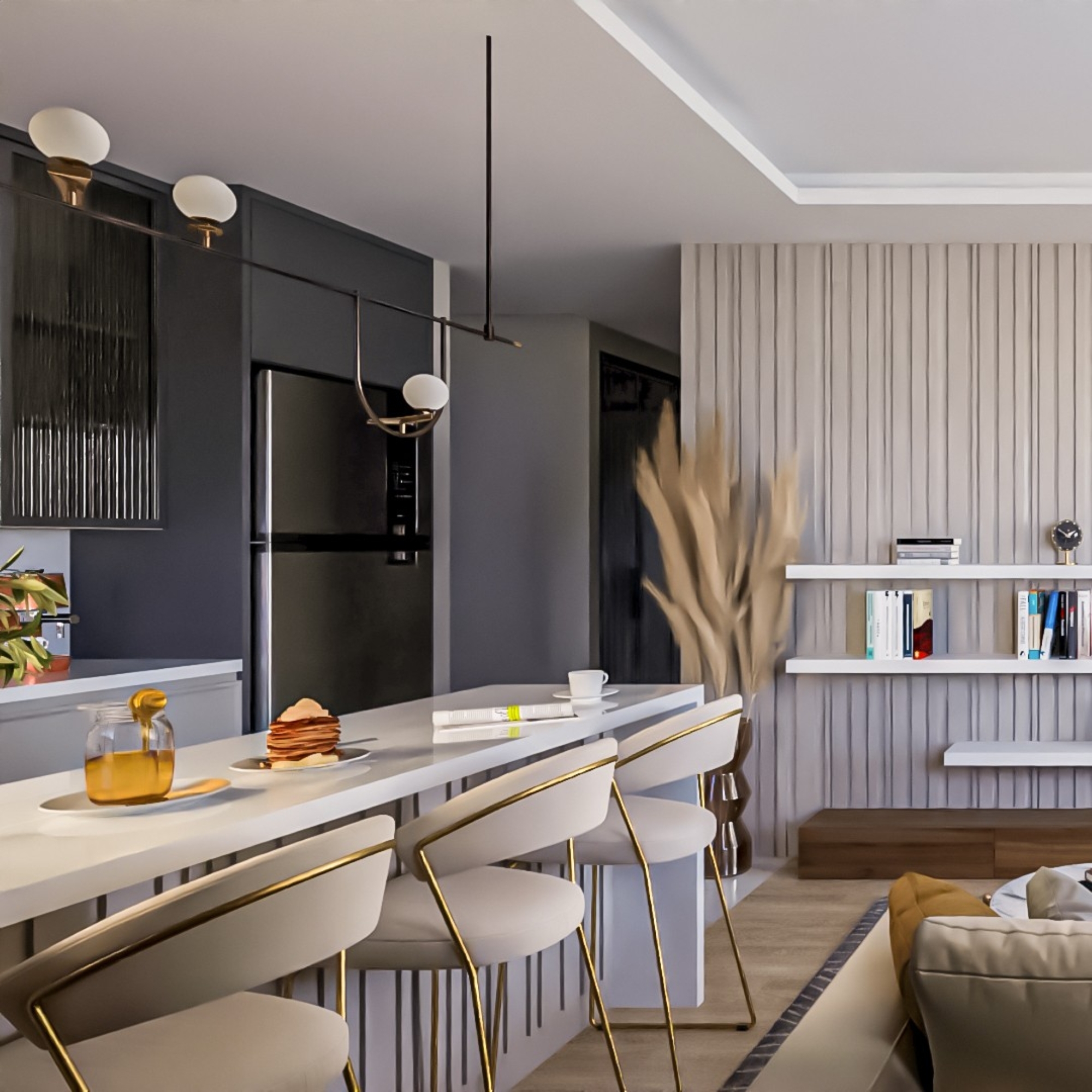 Luxuriöse 1+1 Wohnung mit Meerblick und Bergblick, MERSIN - Tomuk