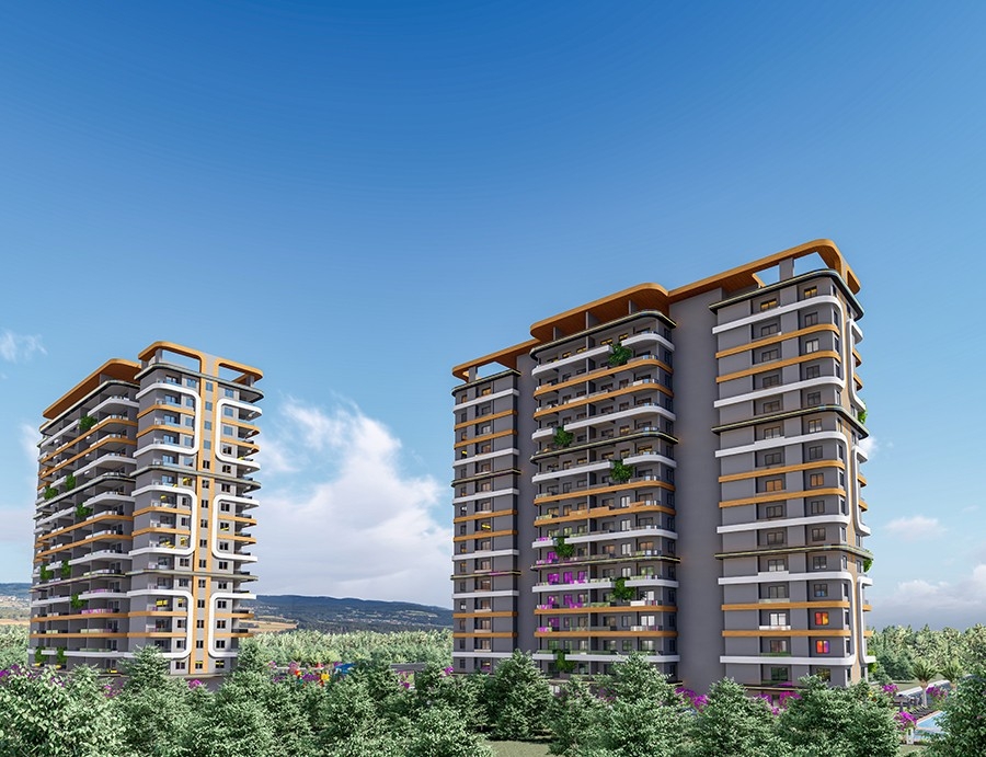 Luxury 1+1 Apartment with Sea and Mountain Views, Mersin-Tomuk