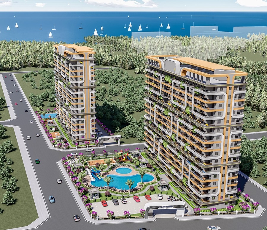 Luxury 1+1 Apartment with Sea and Mountain Views, Mersin-Tomuk