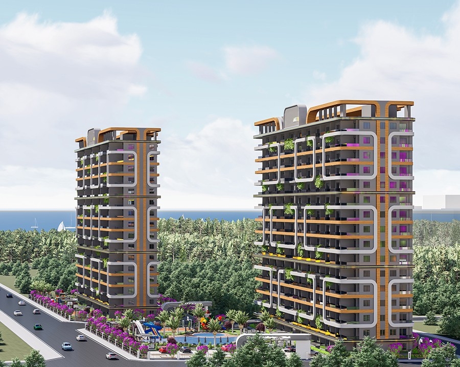 Luxury 1+1 Apartment with Sea and Mountain Views, Mersin-Tomuk