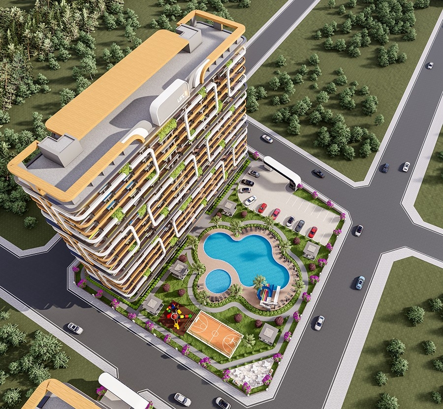 Luxury 1+1 Apartment with Sea and Mountain Views, Mersin-Tomuk