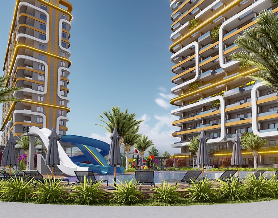 Luxury 1+1 Apartment with Sea and Mountain Views, Mersin-Tomuk