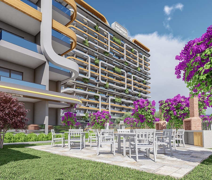 Luxury 1+1 Apartment with Sea and Mountain Views, Mersin-Tomuk
