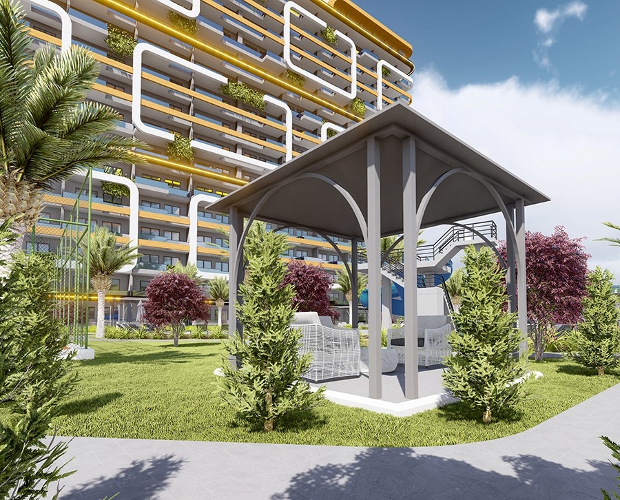 Luxury 1+1 Apartment with Sea and Mountain Views, Mersin-Tomuk