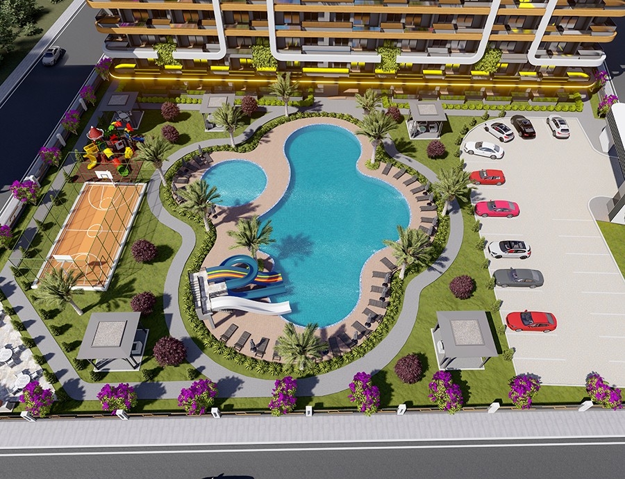 Luxury 1+1 Apartment with Sea and Mountain Views, Mersin-Tomuk
