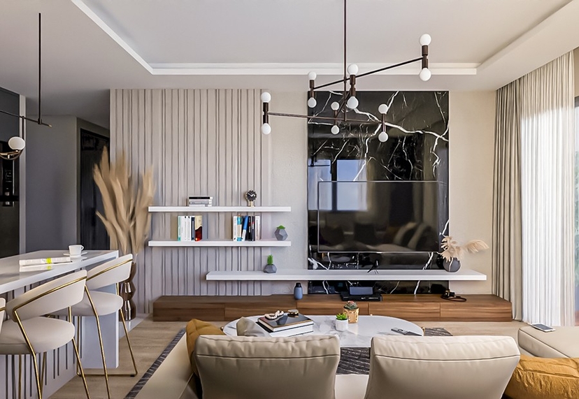 Luxury 1+1 Apartment with Sea and Mountain Views, Mersin-Tomuk