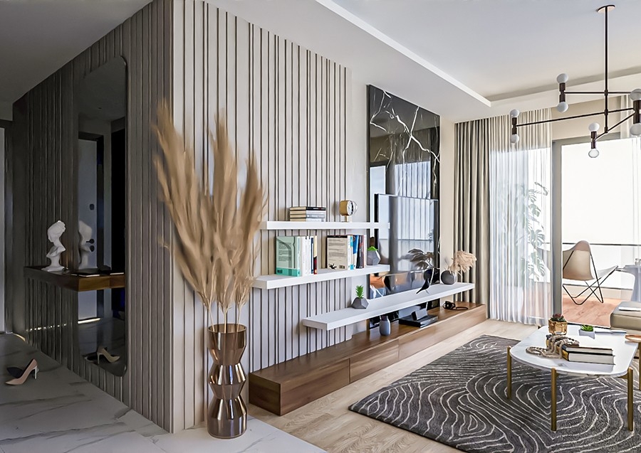 Luxury 1+1 Apartment with Sea and Mountain Views, Mersin-Tomuk