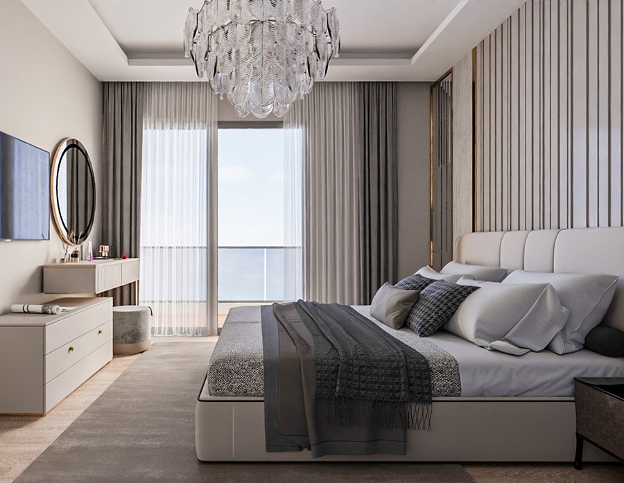 Luxury 1+1 Apartment with Sea and Mountain Views, Mersin-Tomuk