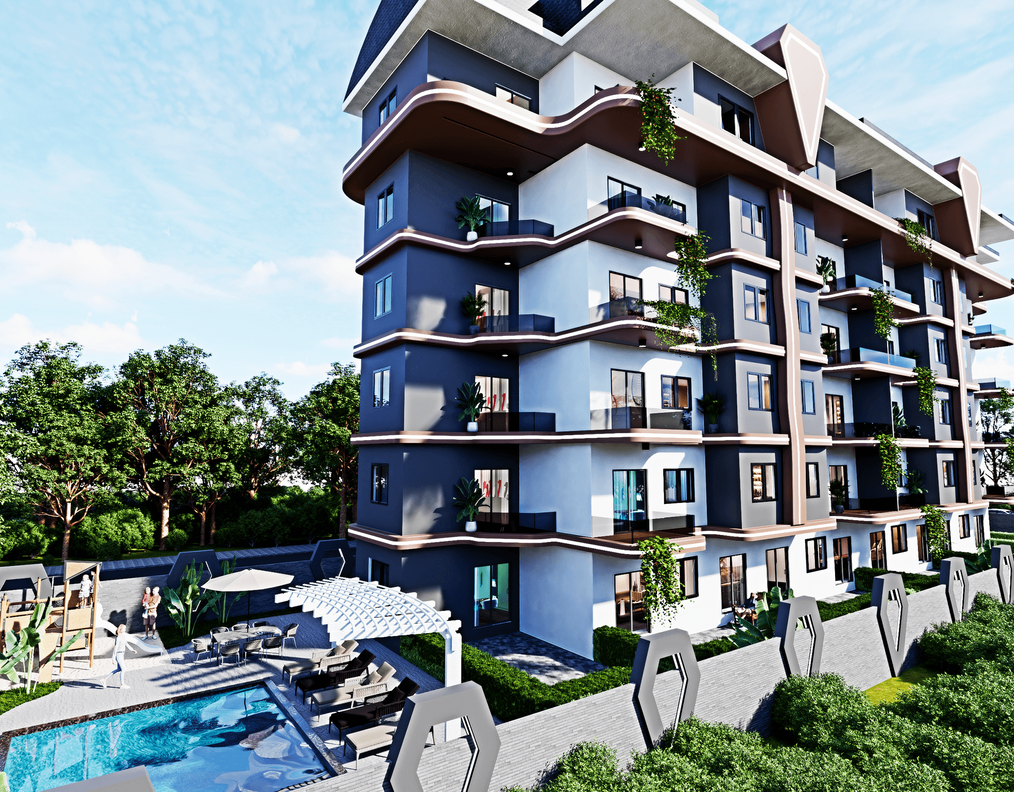 Luxuriöses 1+1 Apartment mit Bergblick, Alanya - Gazipasa