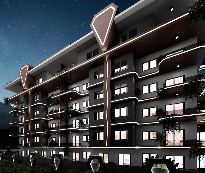 Luxuriöses 1+1 Apartment mit Bergblick, Alanya - Gazipasa