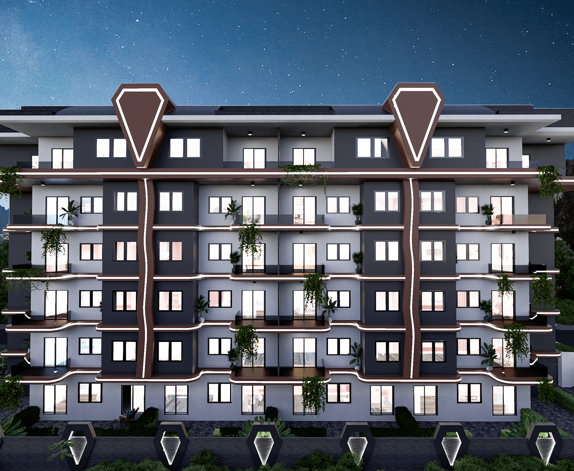 Luxuriöses 1+1 Apartment mit Bergblick, Alanya - Gazipasa