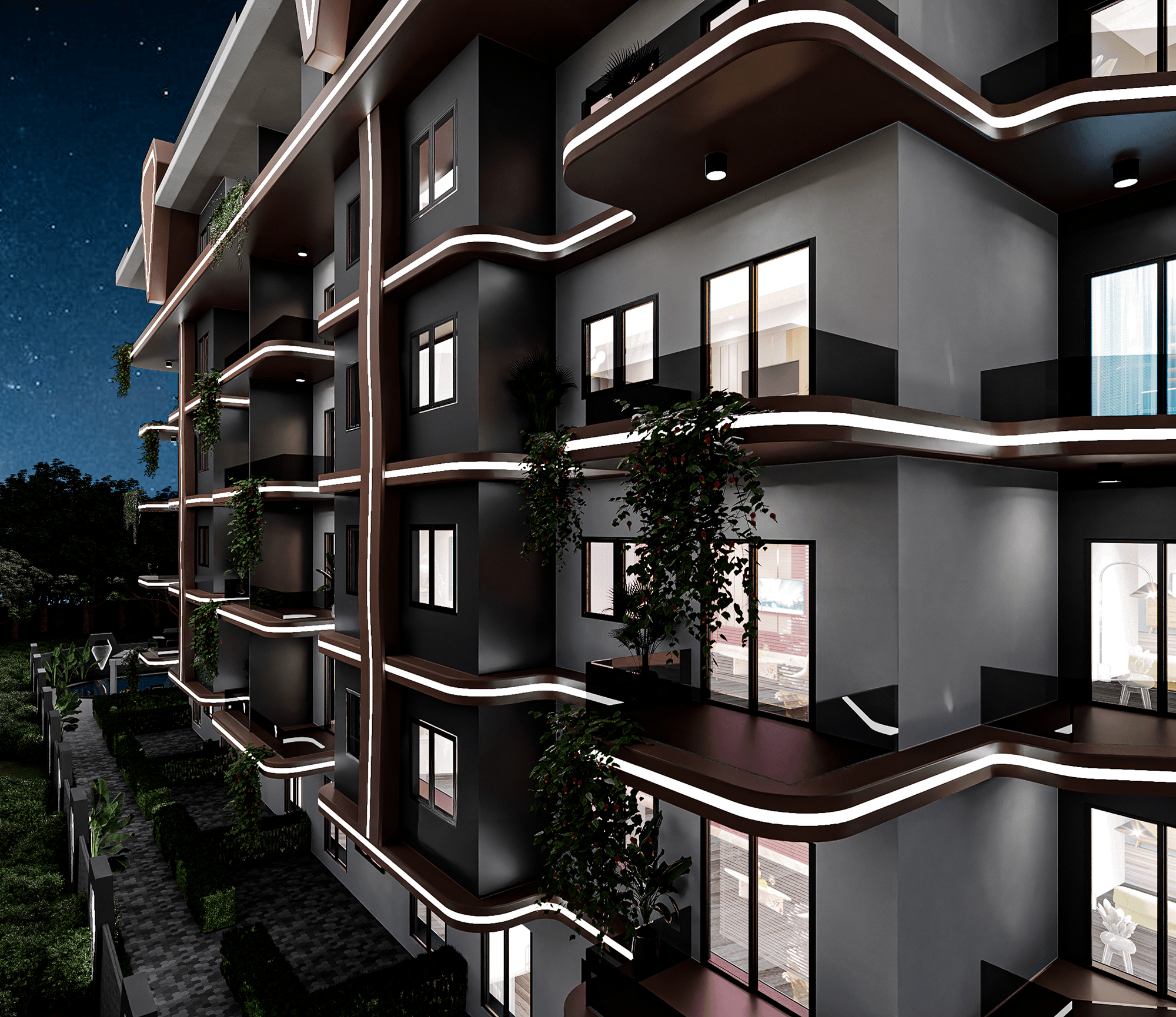 Luxuriöses 1+1 Apartment mit Bergblick, Alanya - Gazipasa