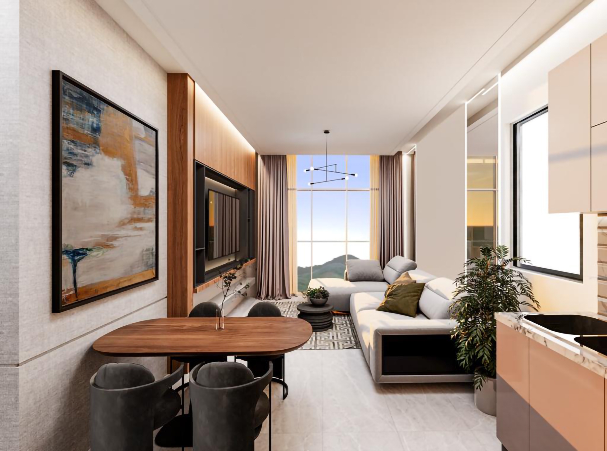 Luxuriöses 1+1 Apartment mit Bergblick, Alanya - Gazipasa