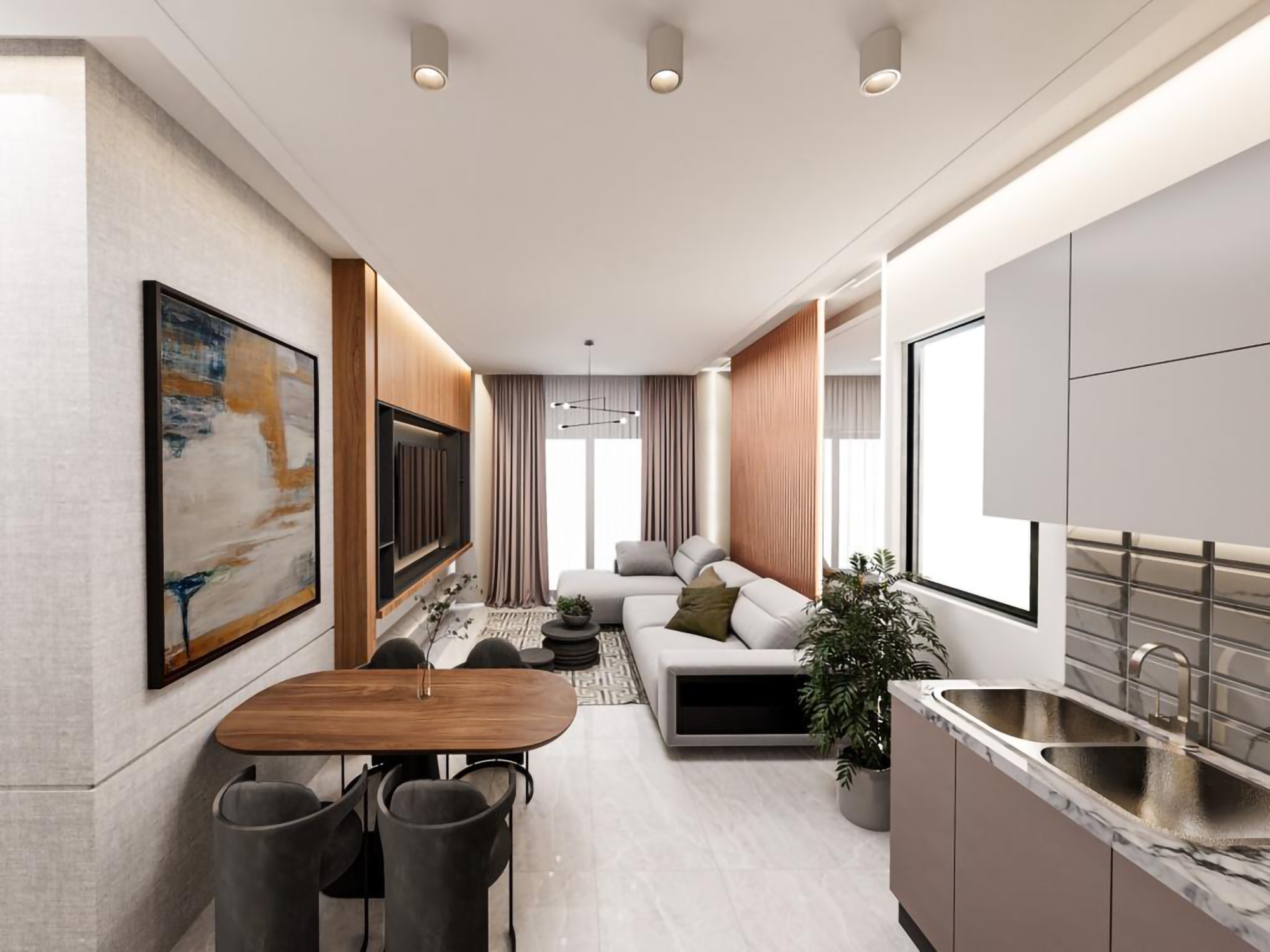 Luxuriöses 1+1 Apartment mit Bergblick, Alanya - Gazipasa