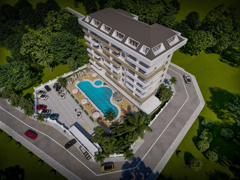 Luxury 1+1 Apartment with Sea and Mountain Views in Alanya - Avsallar