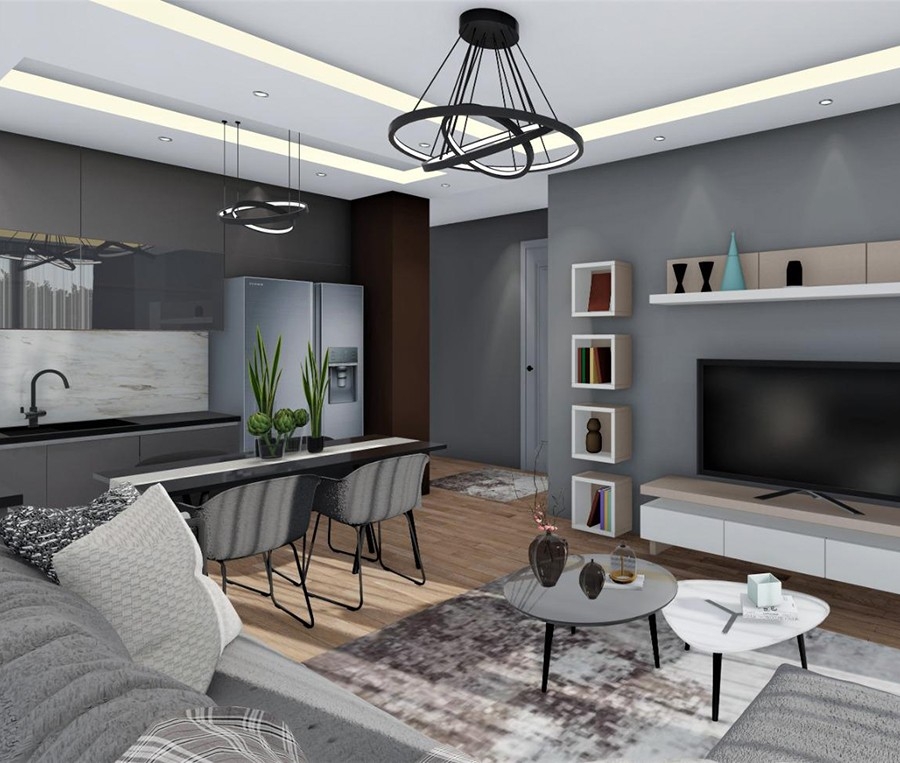 Luxury 1+1 Apartment with Sea and Mountain Views, Mersin - Tomuk
