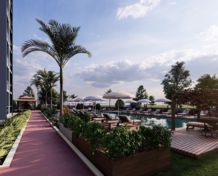 Luxury 2+1 Apartment with Sea and Mountain Views in Mersin-Tomuk
