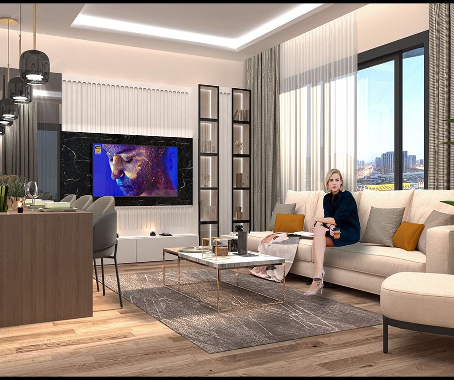 Luxury 2+1 Apartment with Sea and Mountain Views in Mersin-Tomuk