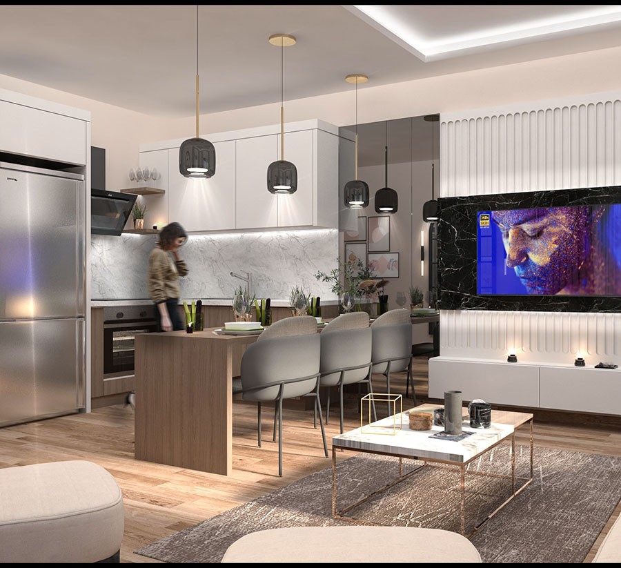 Luxury 2+1 Apartment with Sea and Mountain Views in Mersin-Tomuk