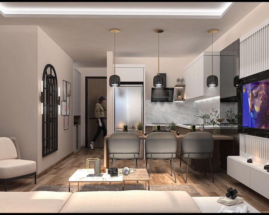 Luxury 2+1 Apartment with Sea and Mountain Views in Mersin-Tomuk