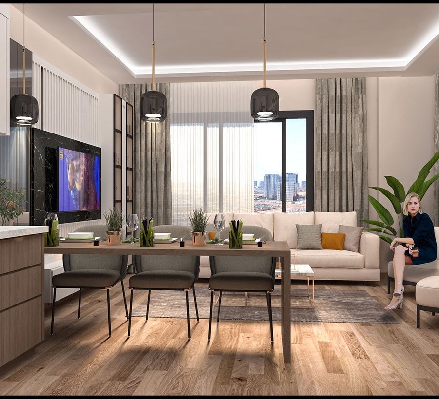 Luxury 2+1 Apartment with Sea and Mountain Views in Mersin-Tomuk