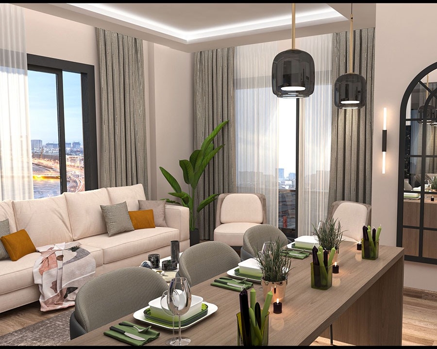 Luxury 2+1 Apartment with Sea and Mountain Views in Mersin-Tomuk