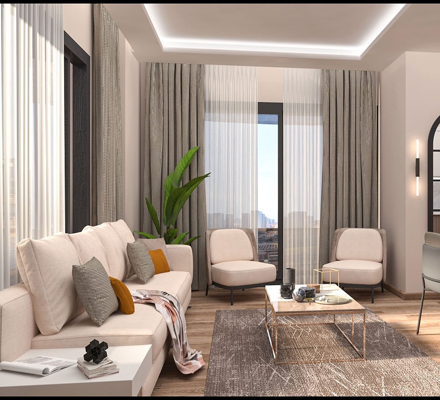 Luxury 2+1 Apartment with Sea and Mountain Views in Mersin-Tomuk