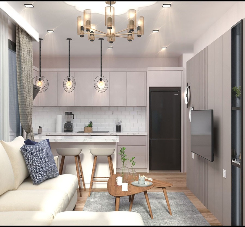 Luxuriöses 1+1 Apartment mit Meerblick und Bergblick, Mersin-Arpacbahsis