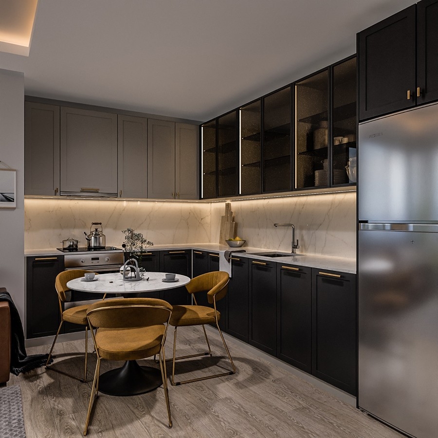 Luxuriöses 1+1 Apartment mit Meerblick und Bergblick in Mersin-Tece