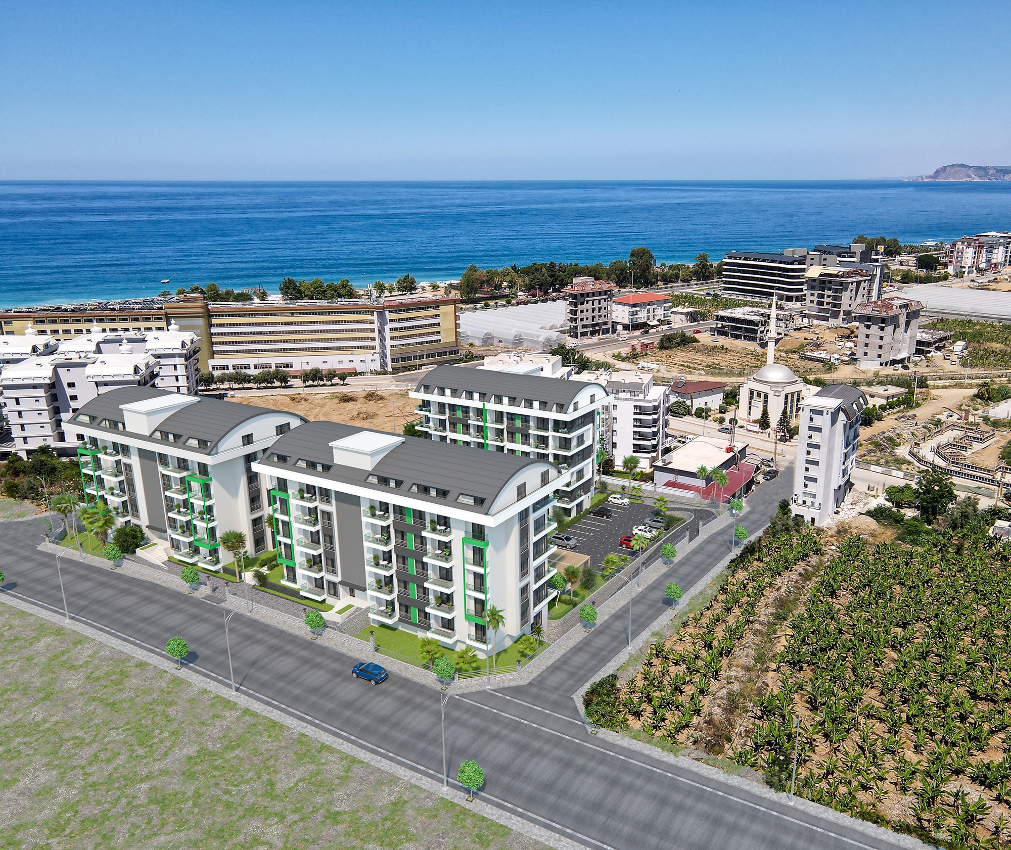 Luksus 1+1 Lejlighed med Fantastisk Udsigt i Kargicak, Alanya