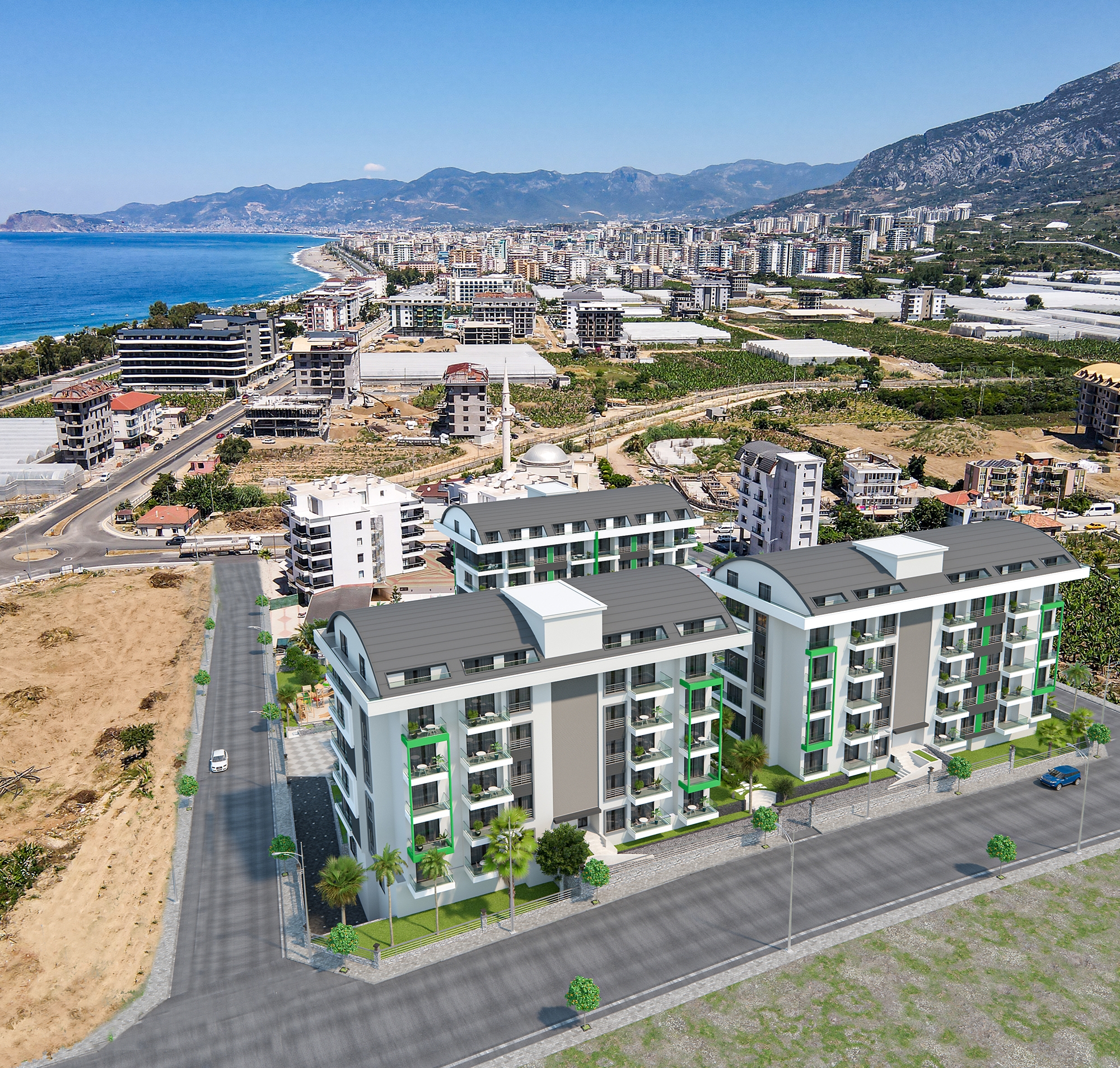 Luksus 1+1 Lejlighed med Fantastisk Udsigt i Kargicak, Alanya