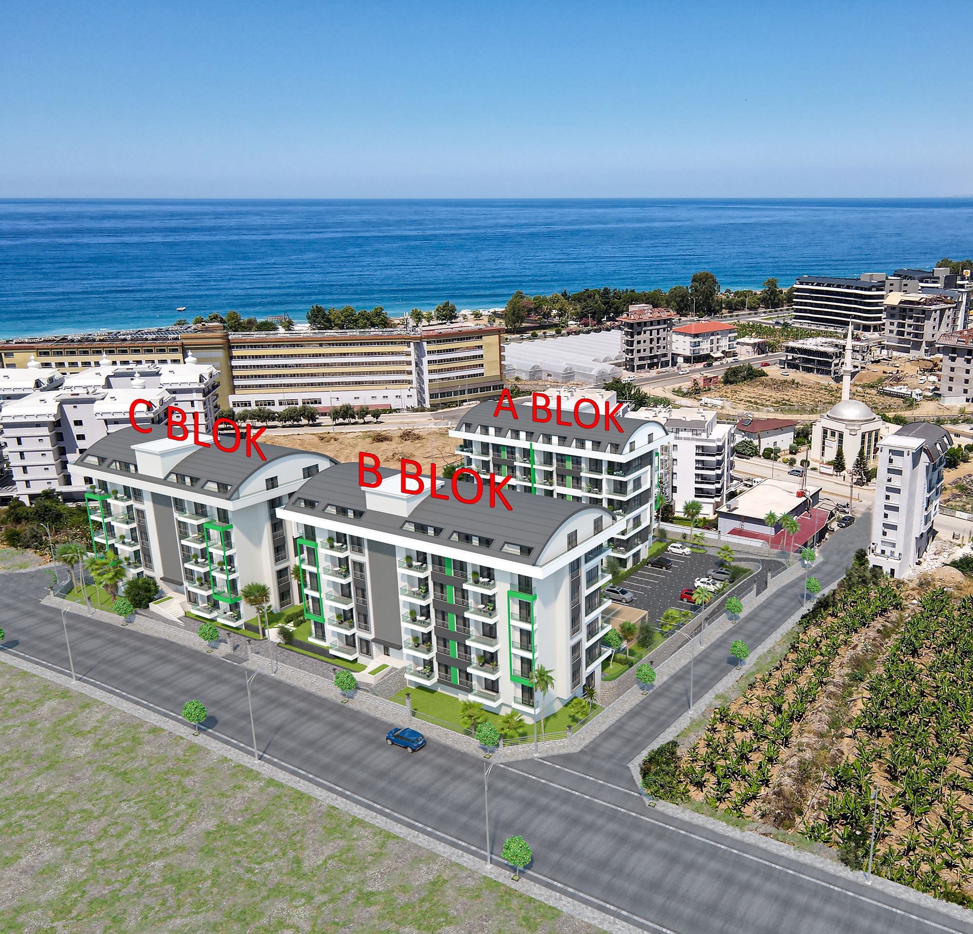 Luksus 1+1 Lejlighed med Fantastisk Udsigt i Kargicak, Alanya
