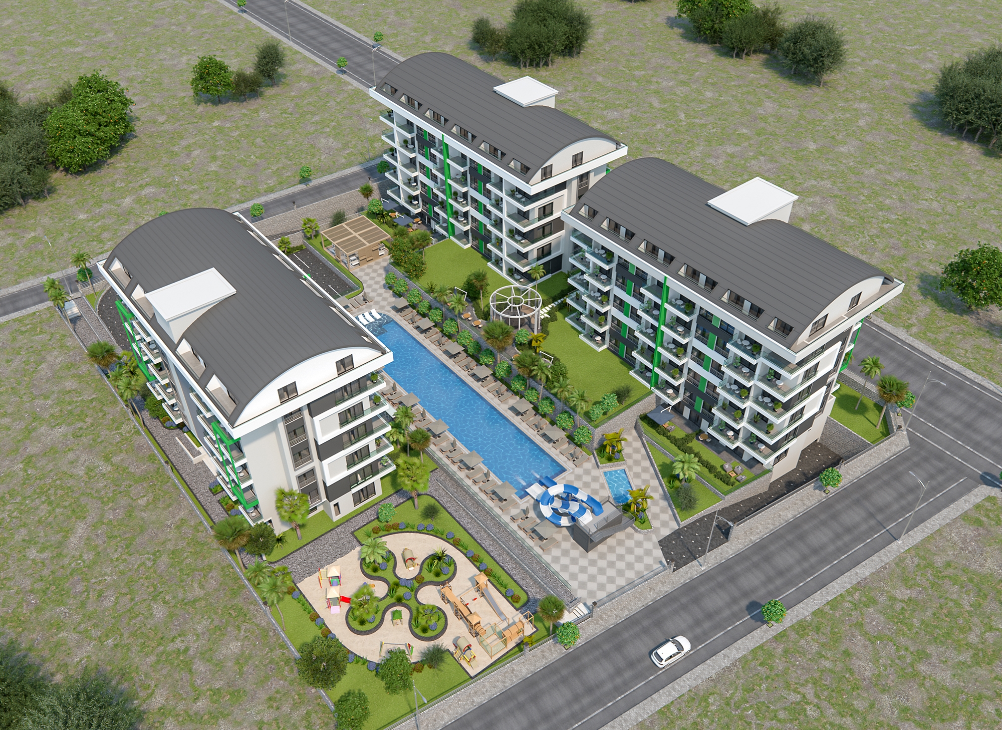 Luksus 1+1 Lejlighed med Fantastisk Udsigt i Kargicak, Alanya